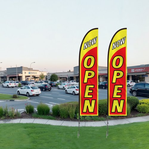 Open Flags with Pole Kit Advertising Flags for Business Outside