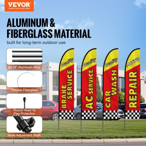 Auto Repair Advertising Feather Flag with Pole Kit Advertising Flags