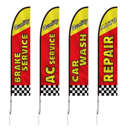 Auto Repair Advertising Feather Flag with Pole Kit Advertising Flags