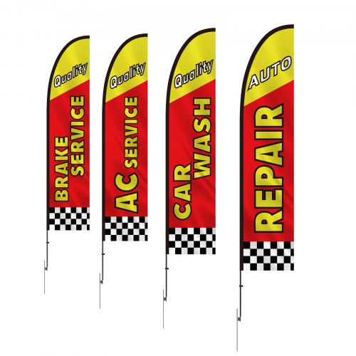 Auto Repair Advertising Feather Flag with Pole Kit Advertising Flags