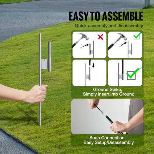 Feather Flag Pole Kit 2 Packs Swooper Flag Pole 12.7 ft Sign Flag Poles