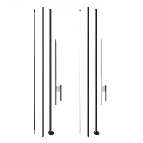 Feather Flag Pole Kit 2 Packs Swooper Flag Pole 12.7 ft Sign Flag Poles