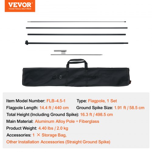 Feather Flag Pole Kit Swooper Flag Pole Set 16.3 ft Sign Flag Poles for Business