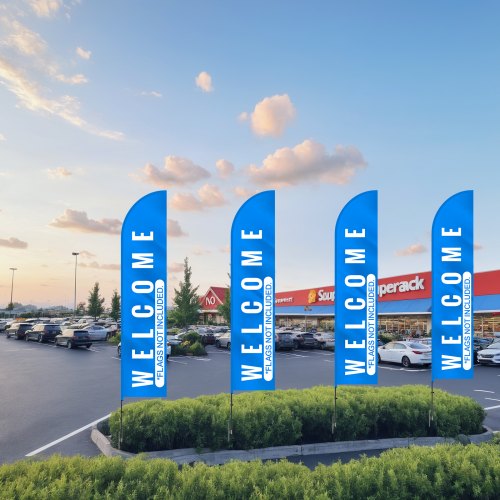 Feather Flag Pole Kit 2 Packs Swooper Flag Pole 16.3 ft Sign Flag Poles