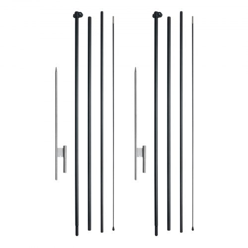 Feather Flag Pole Kit 2 Packs Swooper Flag Pole 16.3 ft Sign Flag Poles
