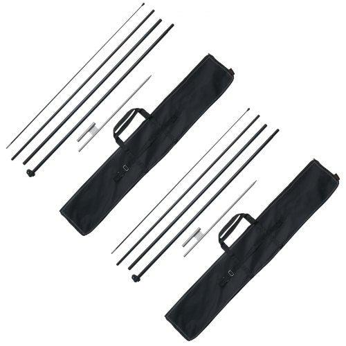 Feather Flag Pole Kit 2 Packs Swooper Flag Pole 16.3 ft Sign Flag Poles