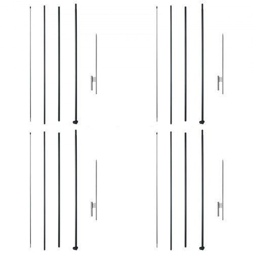 Feather Flag Pole Kit 4 Packs Swooper Flag Pole 16.3 ft Sign Flag Poles