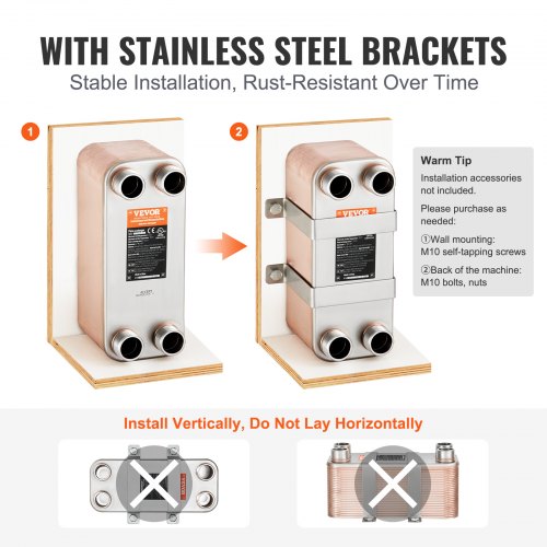 Heat Exchanger 5x 12 50 Plates Brazed Plate Heat Exchanger Copper316L