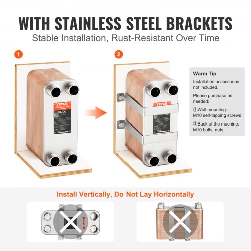 Heat Exchanger 5x 12 80 Plates Brazed Plate Heat Exchanger Copper316L