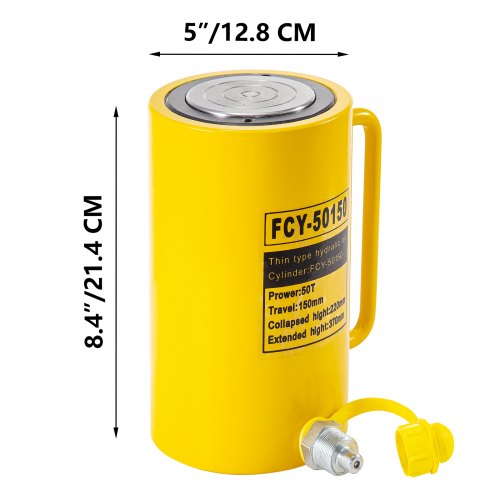 50T 6 Stroke Single Acting Hydraulic Cylinder Jack Ram – 80 MM