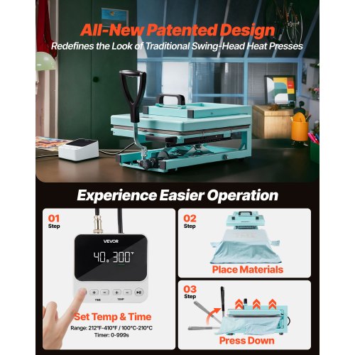 Heat Press Machine 15 x 15 inch 5in1 Multifunction Heat Up Fast and Even 1