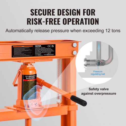 Hydraulic Shop Press 12 Ton HFrame Hydraulic GarageShop Floor Press