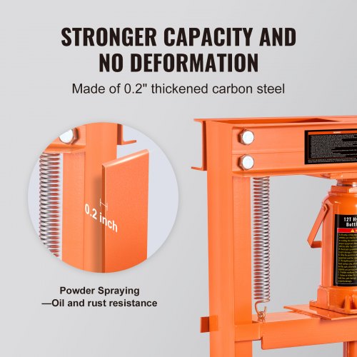Hydraulic Shop Press 12 Ton HFrame Hydraulic GarageShop Floor Press