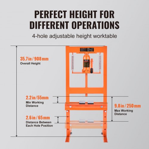 Hydraulic Shop Press 6 Ton HFrame Hydraulic GarageShop Floor Press