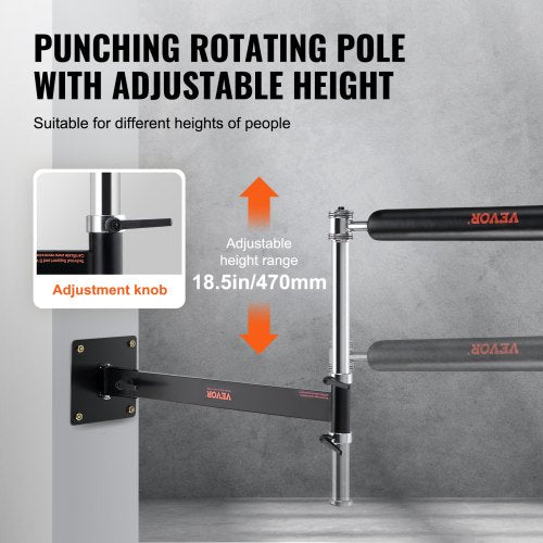 Wall Mount Boxing Spinning Bar Adjustable Punching Spinning Bar Boxing