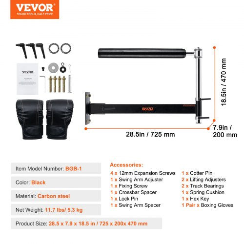 Wall Mount Boxing Spinning Bar Adjustable Punching Spinning Bar Boxing
