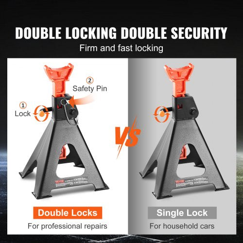Jack Stands 6 Ton 13000 lbs Capacity Car Jack Stands Double Locking