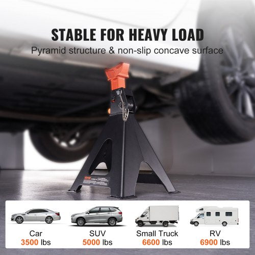 Jack Stands 6 Ton 13000 lbs Capacity Car Jack Stands Double Locking