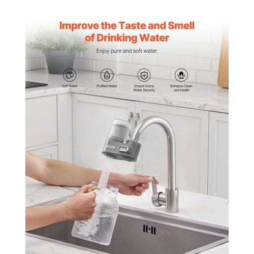 Faucet Mount Water Filter Vertical Water Purifier for Sink Tap Carbon