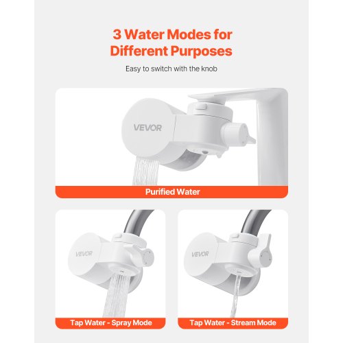 Faucet Mount Water Filter Horizontal Water Purifier for Sink Tap Carbon