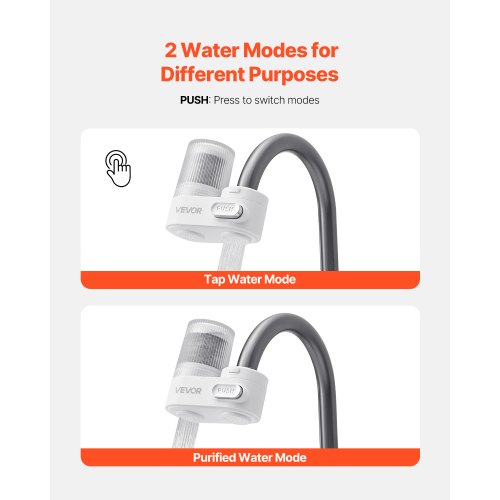 Faucet Mount Water Filter Vertical Water Purifier for Sink Tap Carbon