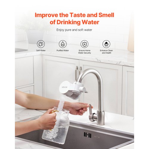 Faucet Mount Water Filter Horizontal Water Purifier for Sink Tap Carbon