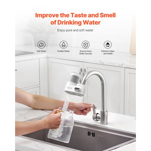 Faucet Mount Water Filter Vertical Water Purifier for Sink Tap Carbon