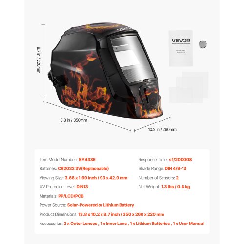 Welding Helmet Auto Darkening 366 x 169 True Color Welding Hood