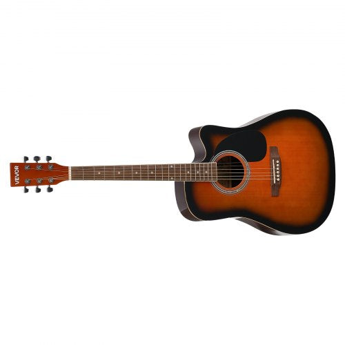 41 in Cutway Acoustic Guitar 6String Sunburst Solid Spruce Top Guitar