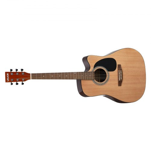 Cutway Acoustic Guitar 41 in 6String Natural Solid Spruce Top Guitar