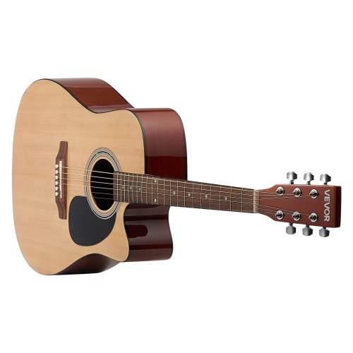 Cutway Acoustic Guitar 41 in 6String Natural Solid Spruce Top Guitar