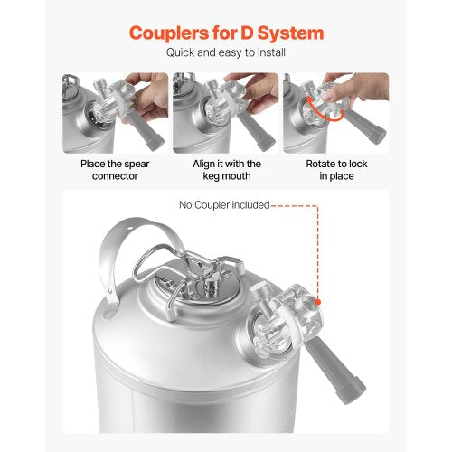 Cleaning Keg 175 Gallon6.5L Keg Line Cleaning Kit with D Coupler