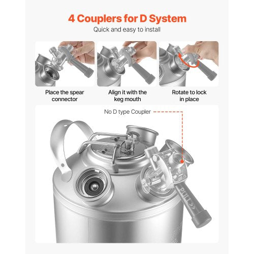 Cleaning Keg 5 Gallon19L Keg Line Cleaning Kit with 4 D Coupler
