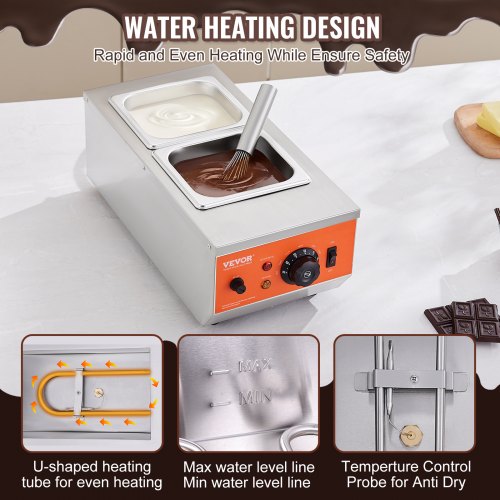 Chocolate Tempering Machine 9 Lbs 2 Tanks Chocolate Melting Pot with TEMP