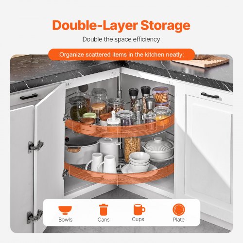 315 Kidney Shaped Chrome Corner Organizer 360° Rotatble Kitchen Base