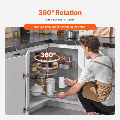315 Kidney Shaped Chrome Corner Organizer 360° Rotatble Kitchen Base