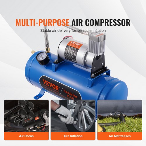 12V Air Compressor with Tank 16 Gallon6 L Train Horn Air Compressor 120