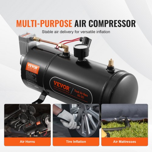 12V Air Compressor with Tank 08 Gallon3 L Train Horn Air Compressor 120
