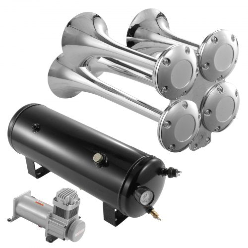 Train Horns Kit 4 Trumpet Air Horn Kit 150dB Train Horns for Pickup