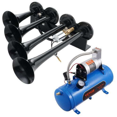 Train Horns Kit 4 Trumpet Air Horn Kit 150dB Train Horns for Pickup