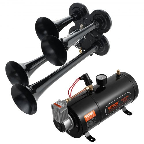 Train Horns Kit 4 Trumpet Air Horn Kit 150dB Train Horns for Pickup