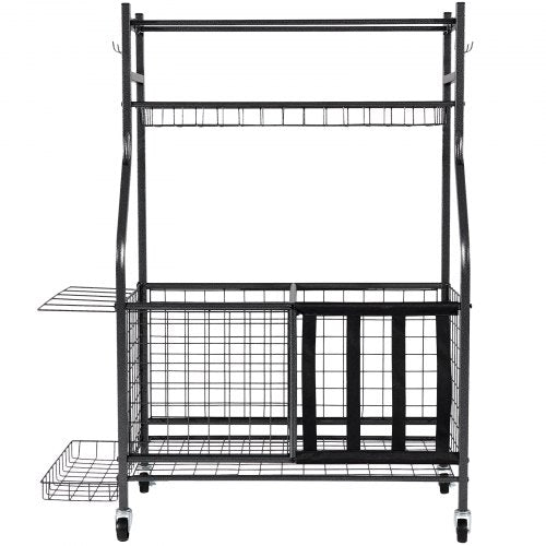 Sports Equipment Garage Organizer Rolling Ball Storage Cart on Wheels