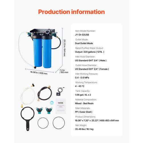 Deionized Water System for Car Wash Premium Water Deionizer For Car Washing