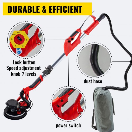 Drywall Sander 850W Electric Drywall Sander Variable Speed 8001750 RPM
