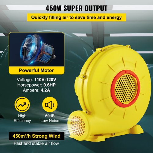 Air Blower 450W 06HP Inflatable Blower Portable and Powerful Bounce House