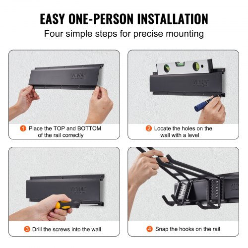 Garage Tool Organizer 800 lbs Max Load Capacity Wall Mount Yard Garden