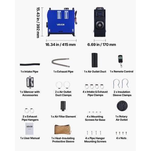 Diesel Heater 8KW DC 12V24V All in One Portable Diesel Air Heater with Remote