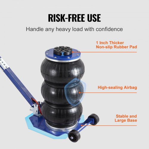 Air Jack 3 Ton6600 lbs Triple Bag Air Jack Airbag Jack with Six Steel