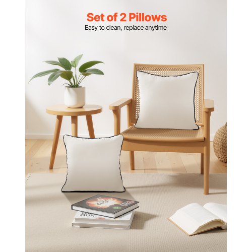 18 x 18 in Throw Pillow Inserts Set of 2 Firm and Fluffy Decorative
