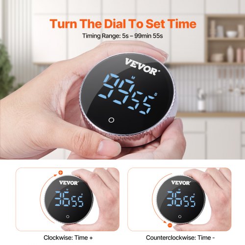 Digital Kitchen Timer Magnetic Countdown Countup Timer with 3inch Large